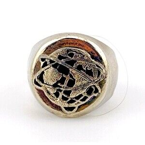 1960s New York World's Fair Ring Queens Souvenir Adjustable Silver Tone